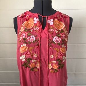 Floral Embroidered Tank Top